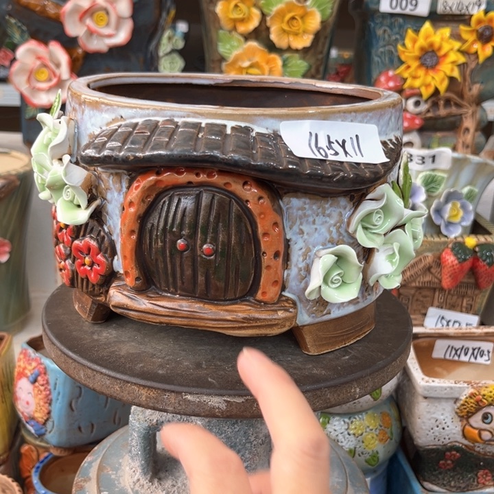 紫砂花盆粗陶材质多肉花盆