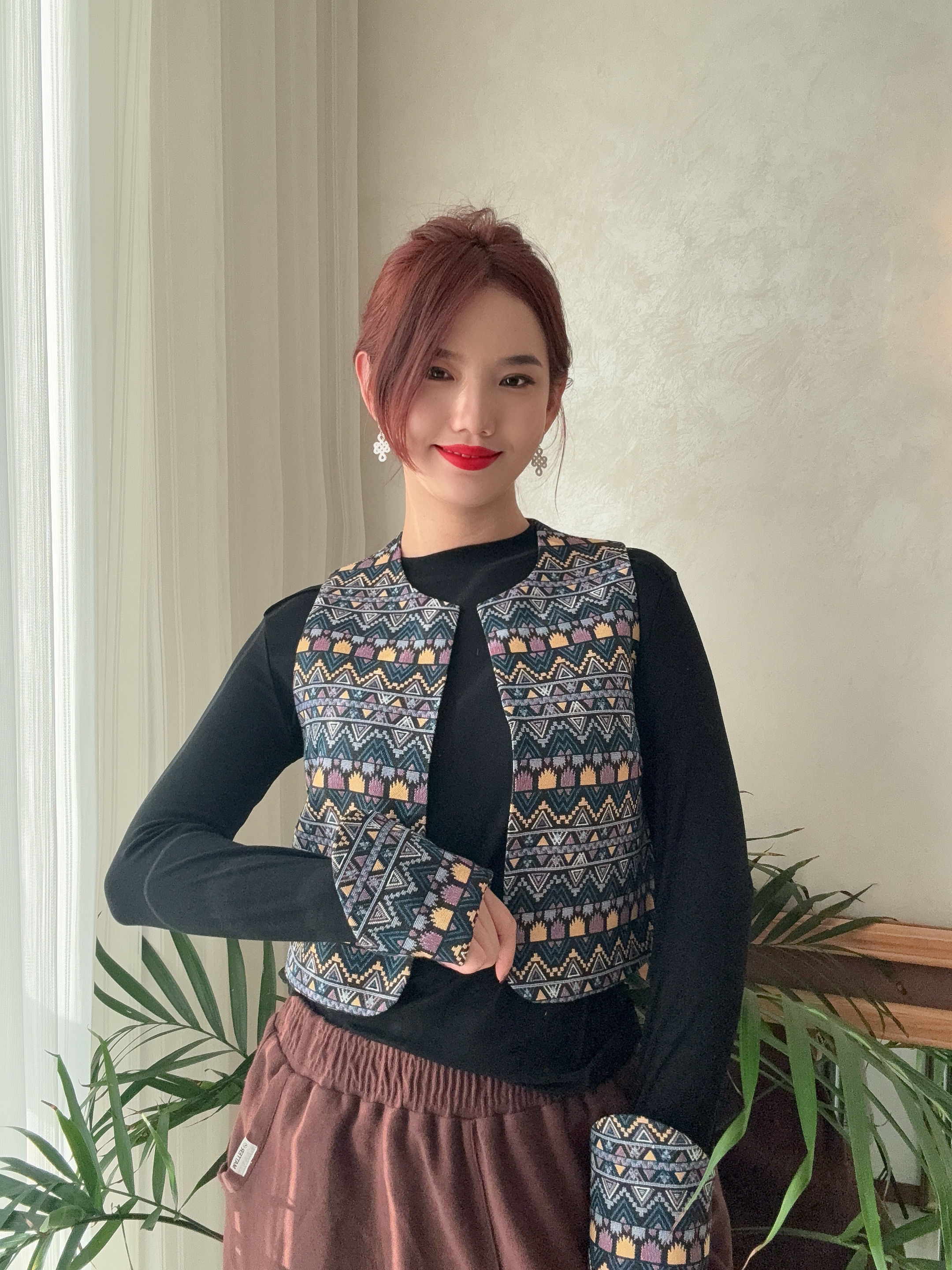 623马甲 花纹马甲 提花马甲 蒙古元素马甲