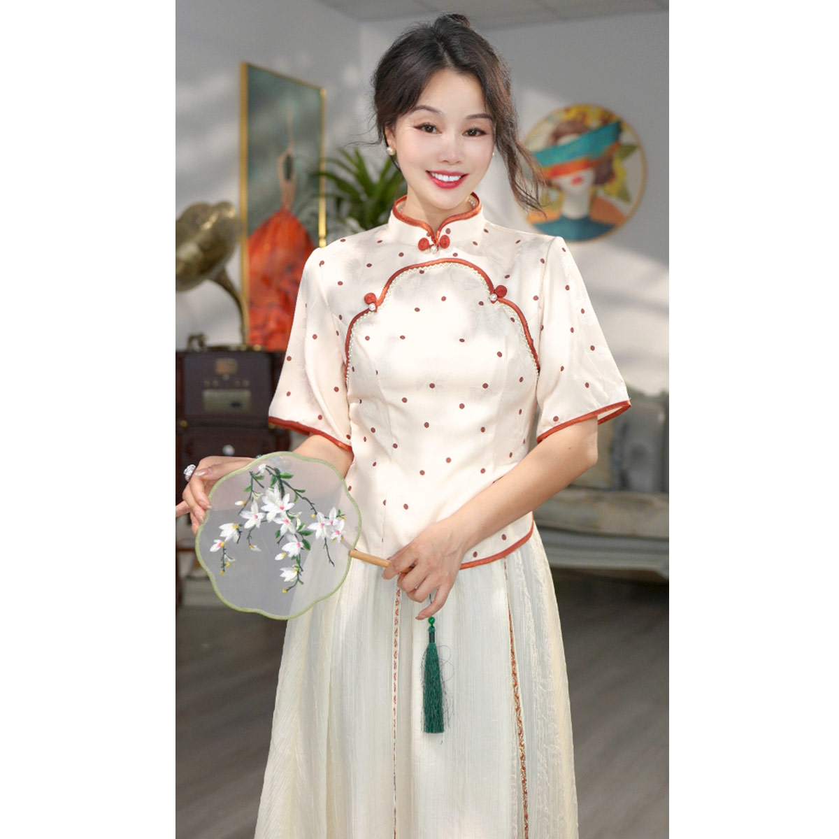 无印心匠K055新中式改良汉服少女小个子旗袍日常两件套D68180