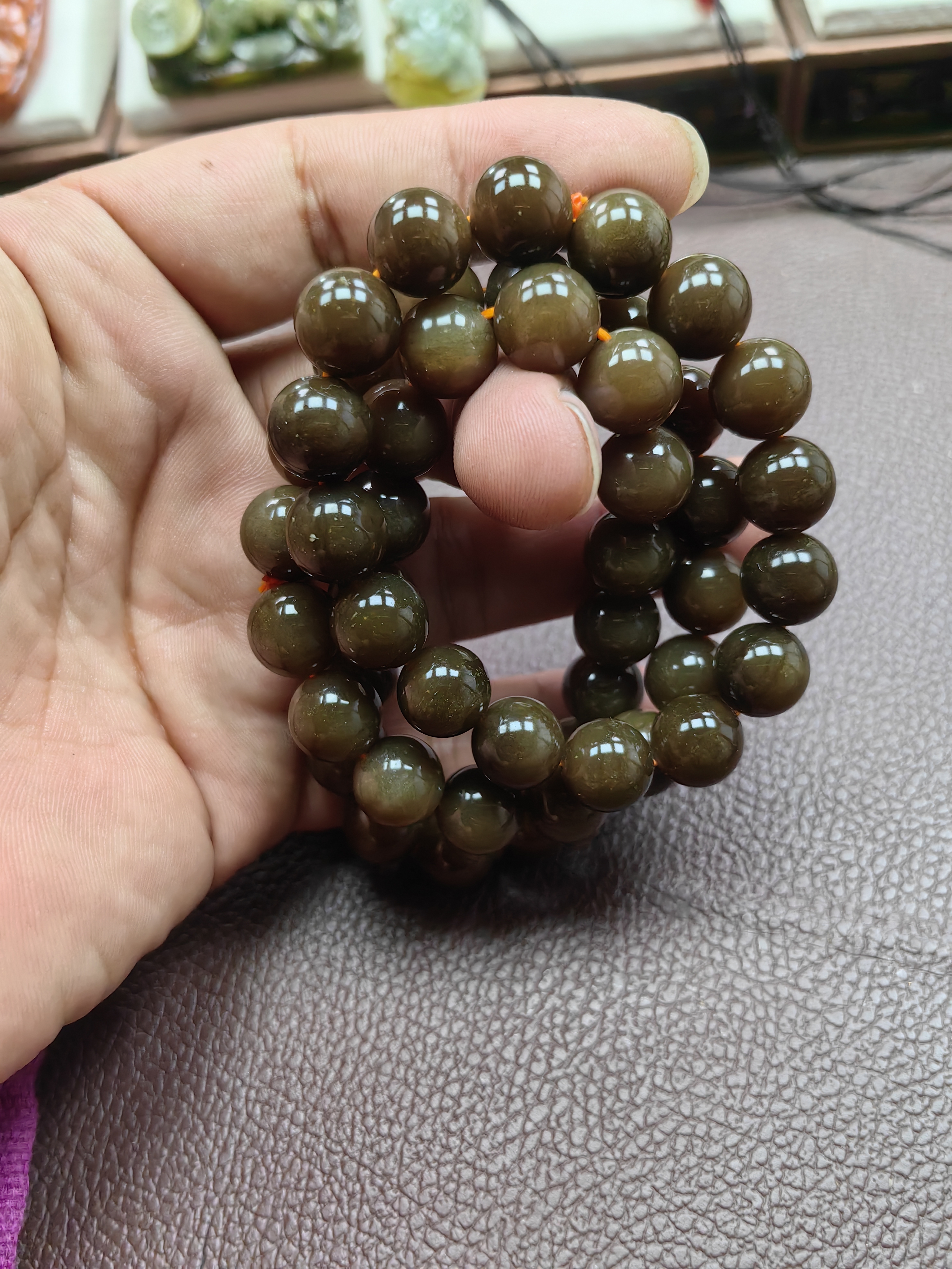 和田玉糖料手链，