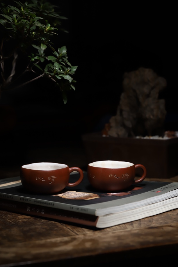 50白釉粉浆柿子执把主人杯(单只价)