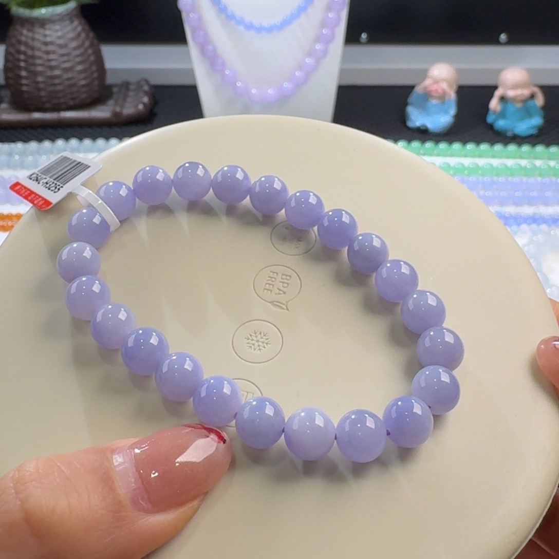 翡翠手链未镶嵌浓紫单圈8mm
