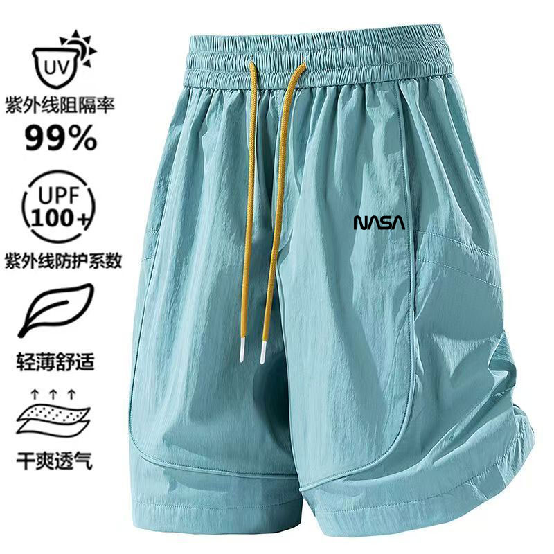 NASA夏季速干冰感短裤男女同款宽松百搭运动休闲五分裤休闲裤子