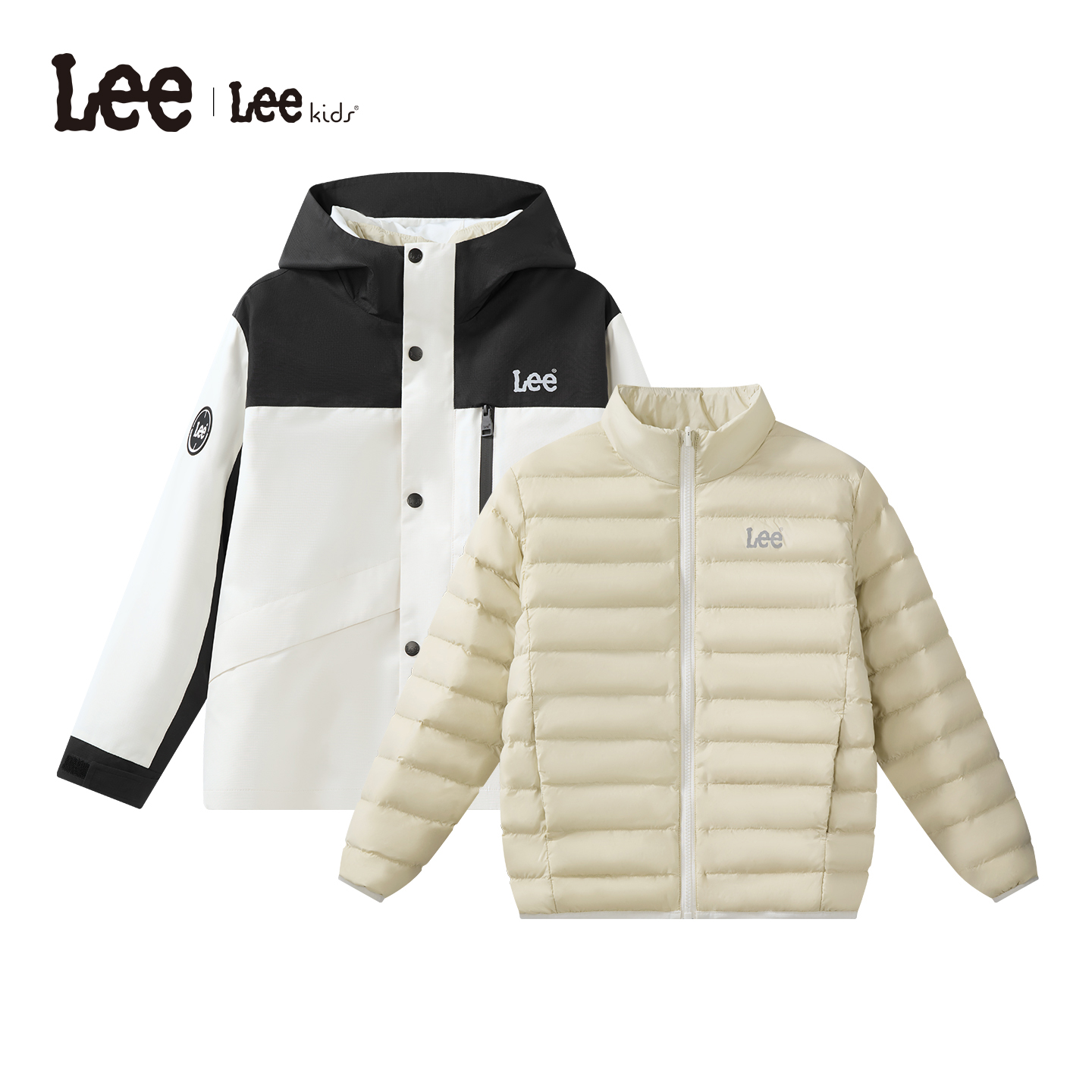Lee童装两件套冲锋衣户外连帽宽松梭织冲锋衣LK5X2WUT0275防风