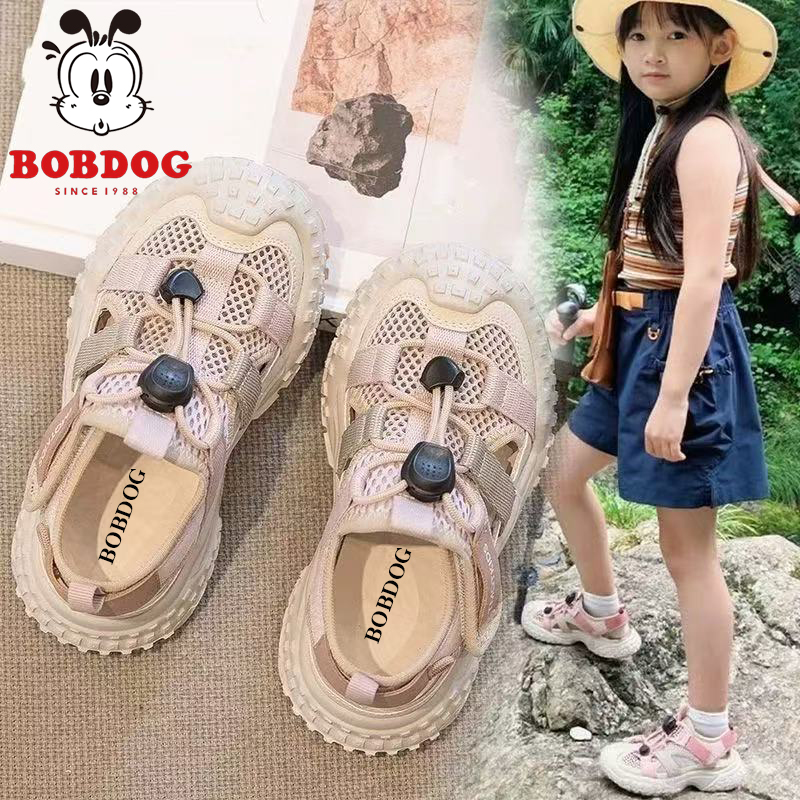 Bobdog/巴布豆2026儿童运动鞋新款软底鞋子女童男童单网防滑凉鞋