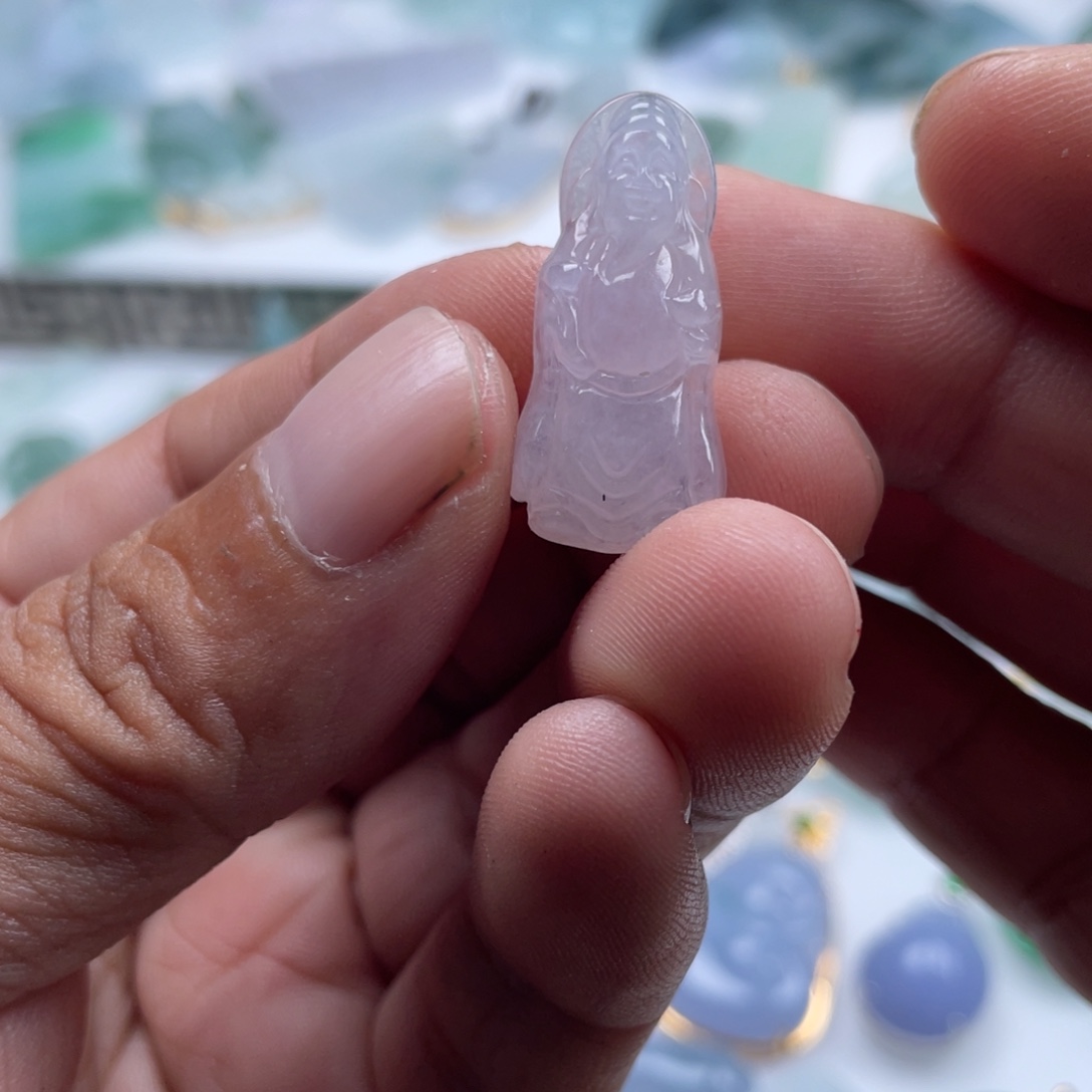 翡翠未镶嵌颈饰翡翠冰紫财神