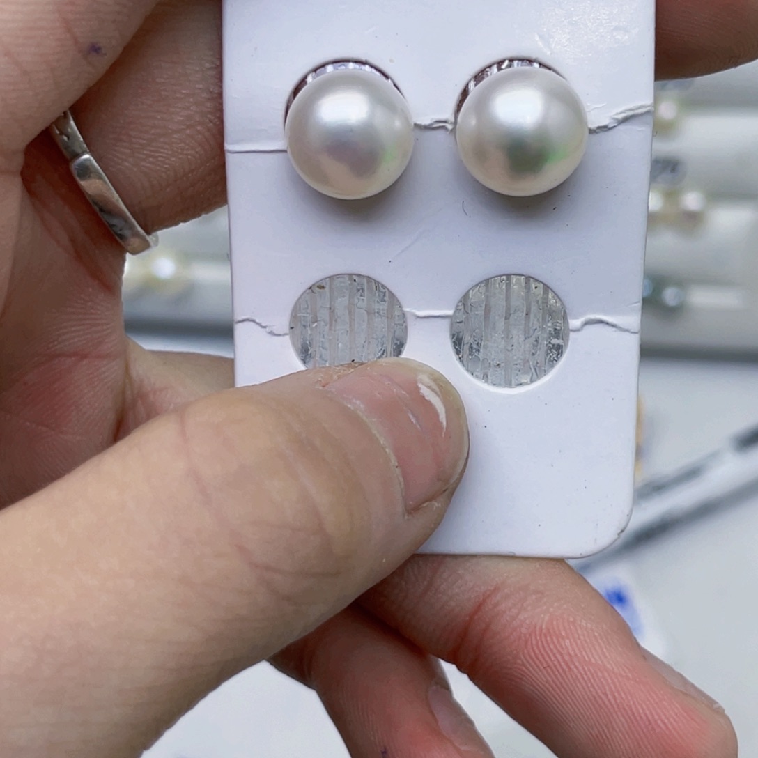 淡水珍珠耳饰银S925镶嵌乌****嘿