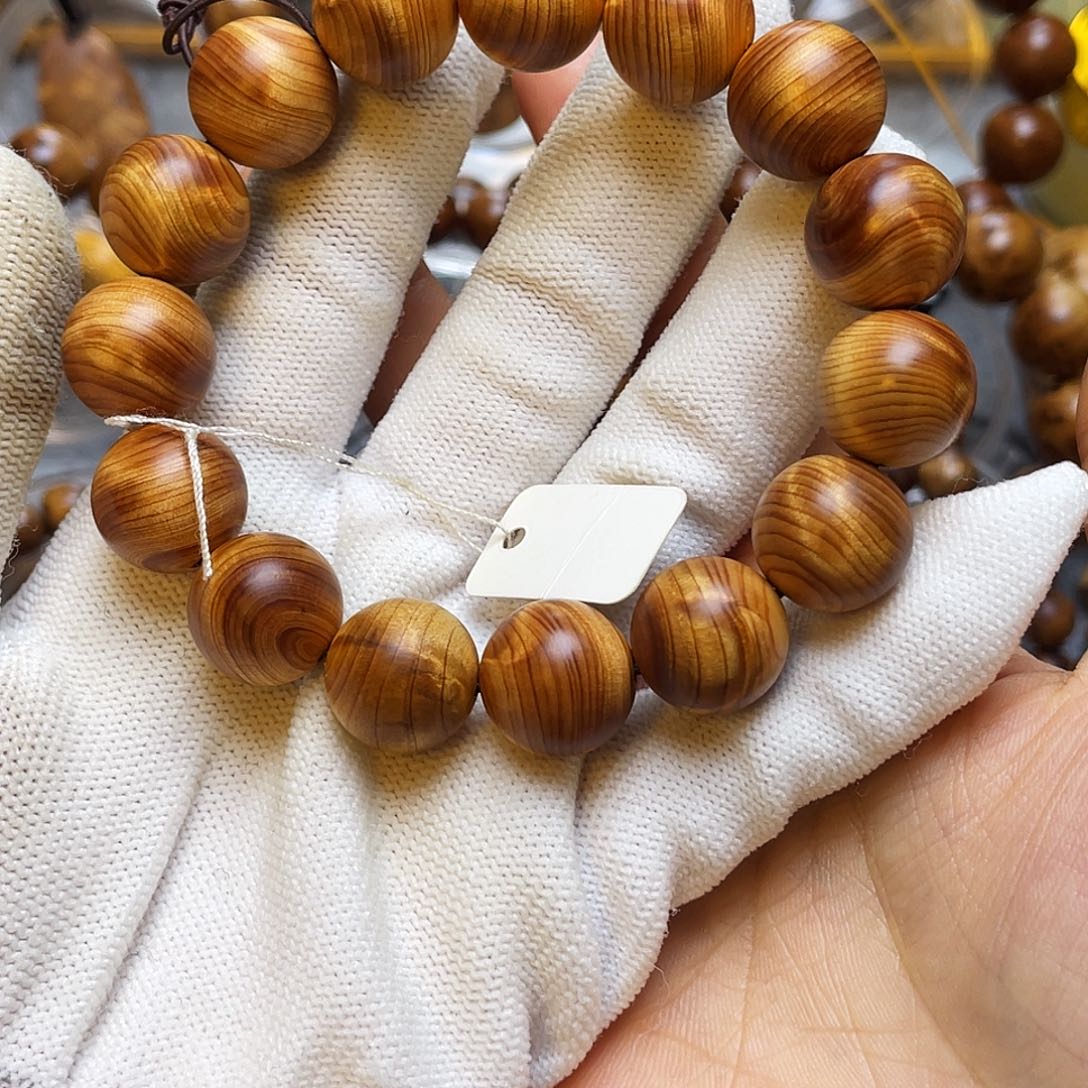 手串/手链柏木太行崖柏陈化1.5黄金龙胆闪