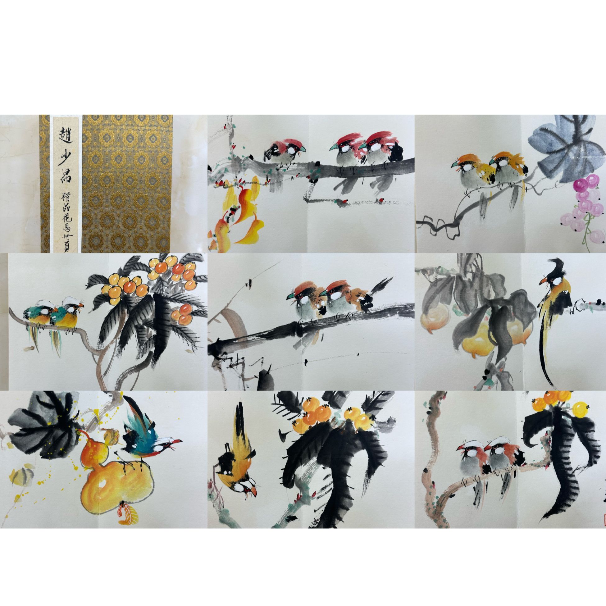 赵少昂款花鸟画册32x26  0.75平尺共8页