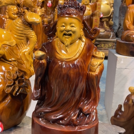 2***美香樟木雕刻人物摆件