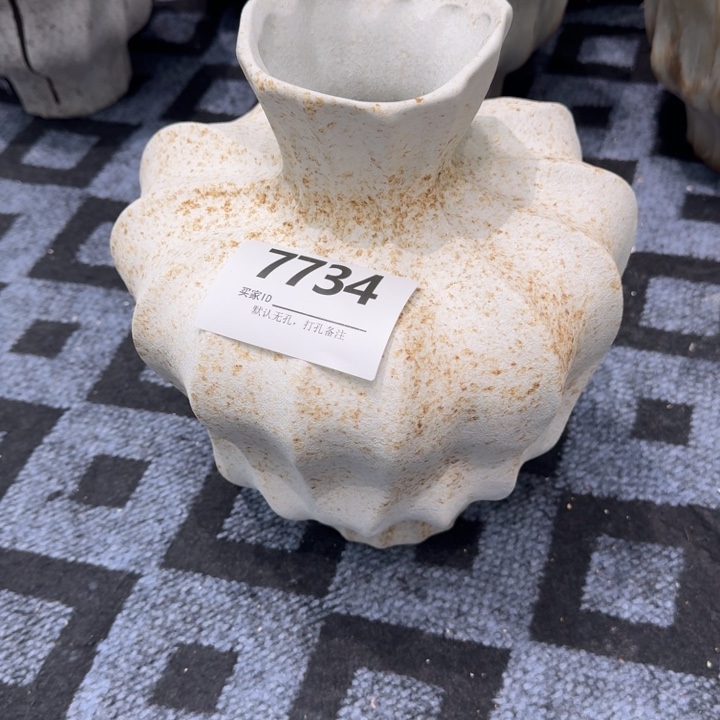 大***魚瓷片景德镇高温花器编码7734高31口6默认无孔