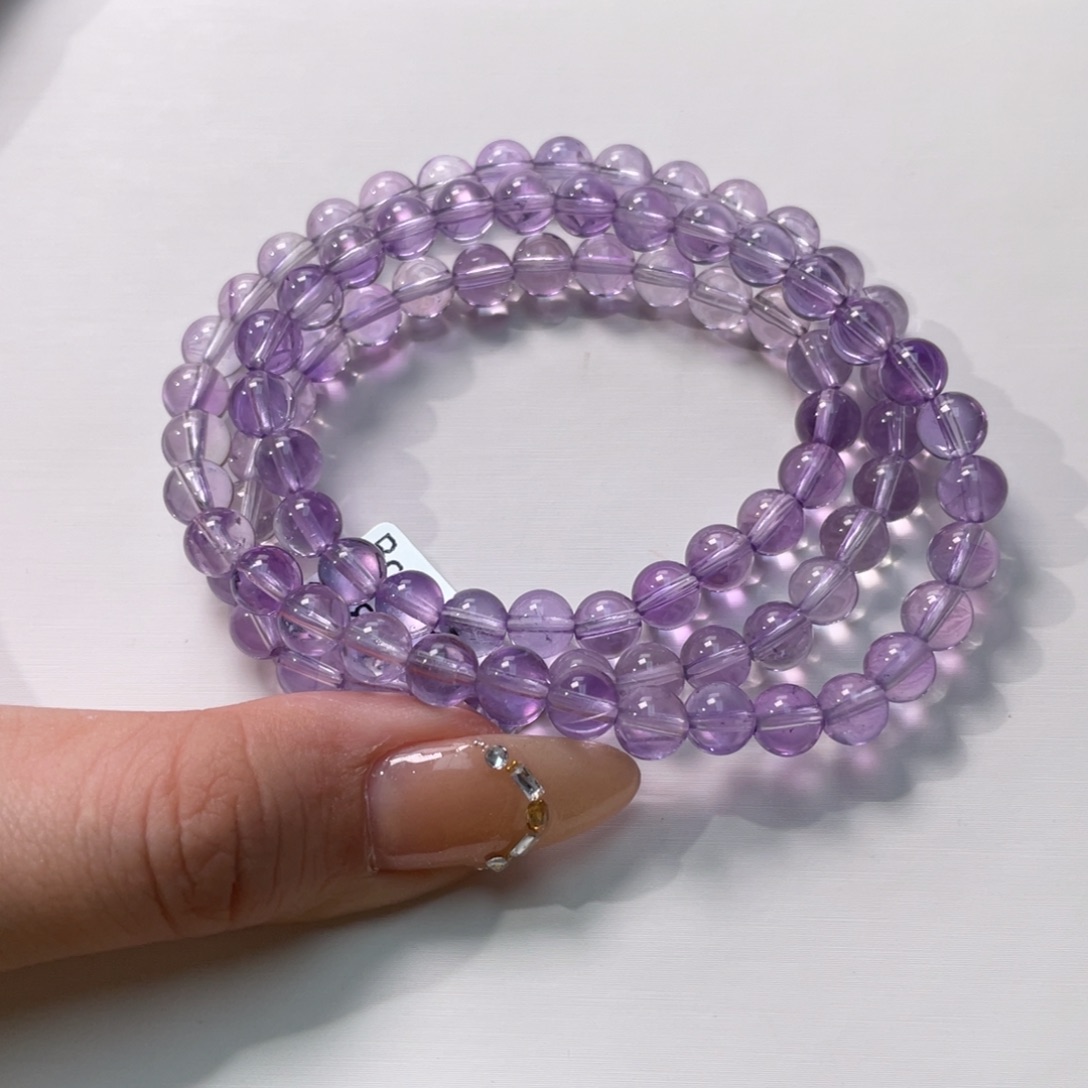 紫晶手链未镶嵌玻利维亚多圈6m