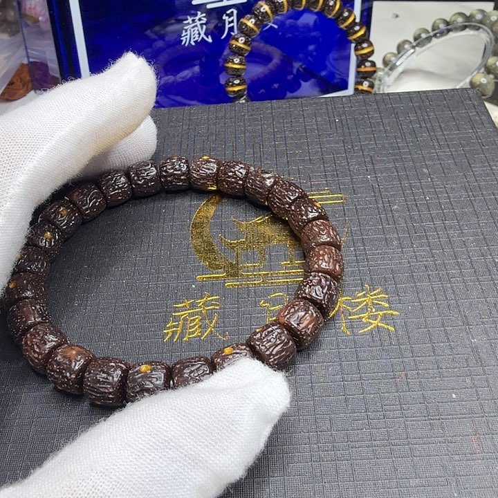 星月菩提手串烫金枯木逢春