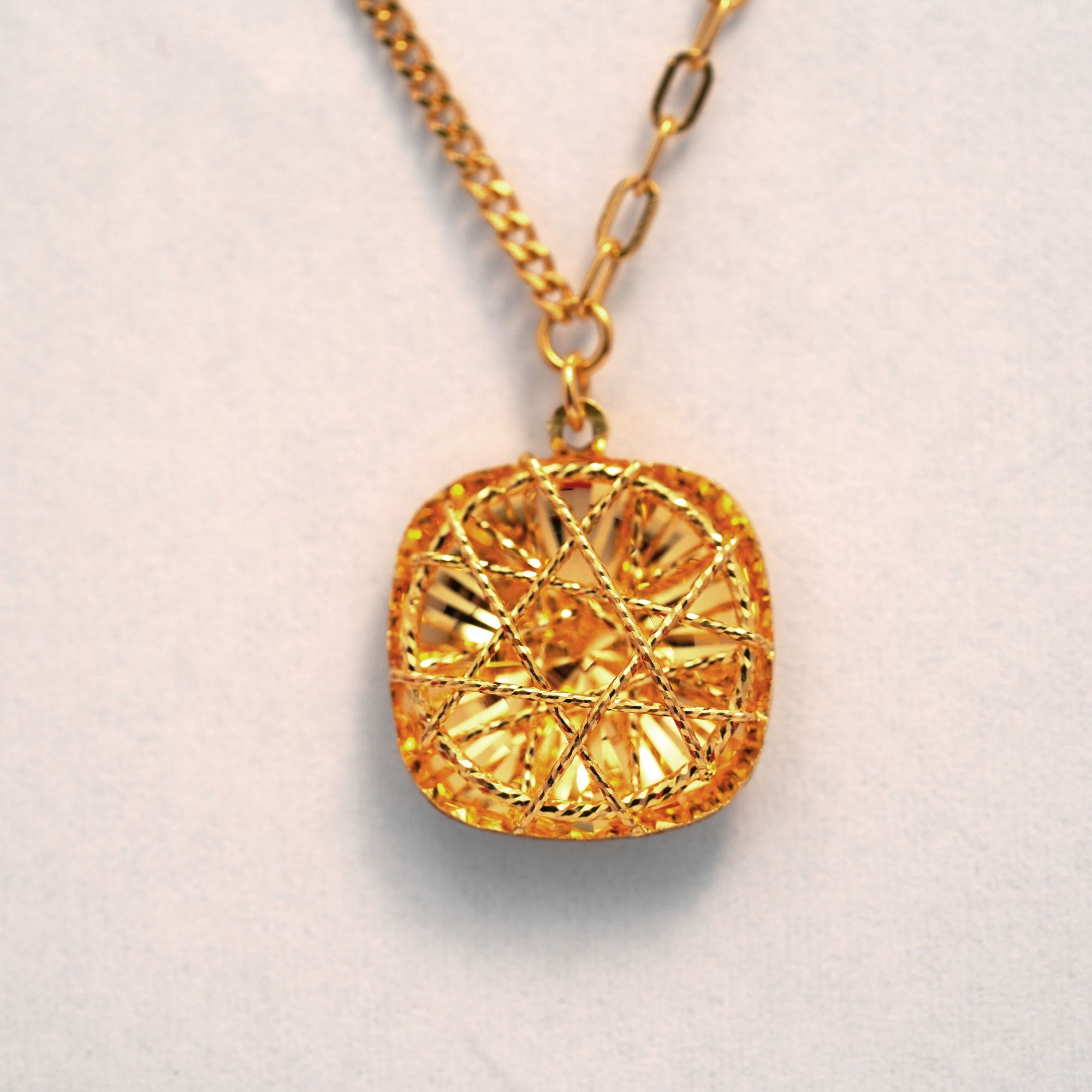 【福源】足金999拉丝方糖套链/////