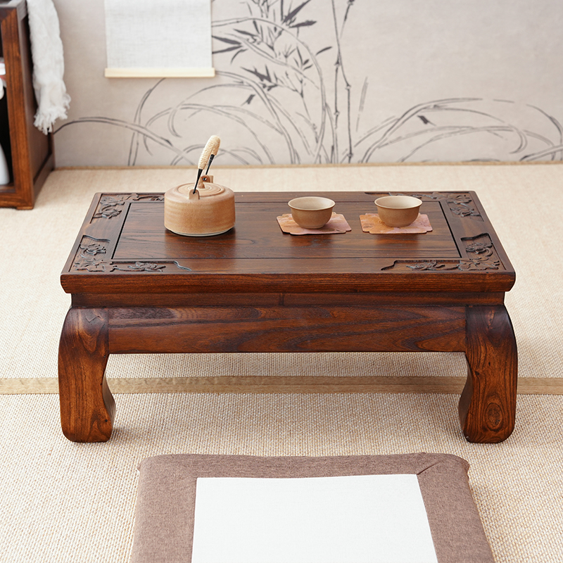 中式榫卯结构植物花卉炕几无安装说明移动榻榻米飘窗小茶桌茶桌