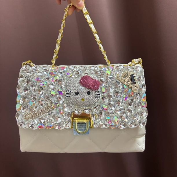 313手工DIY镶钻定制重工斜挎包时尚潮流百搭个性包