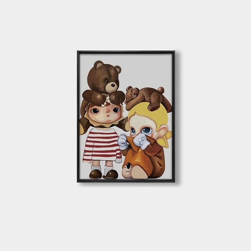 极简卡通潮牌房装饰画送朋友礼物客厅挂画