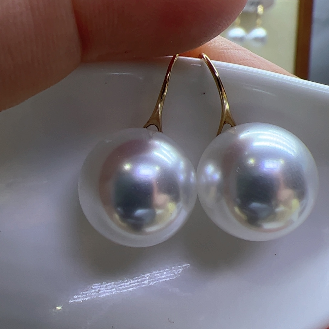淡水珍珠耳饰18K金镶嵌