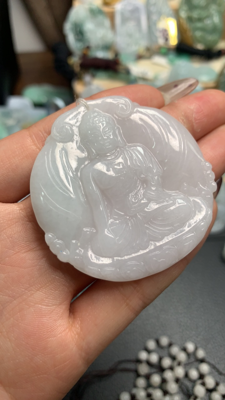 天然翡翠阿弥陀佛吊坠