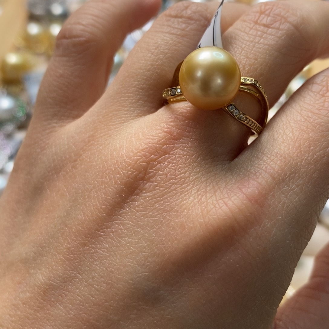 海水珍珠戒圈银S925镶嵌