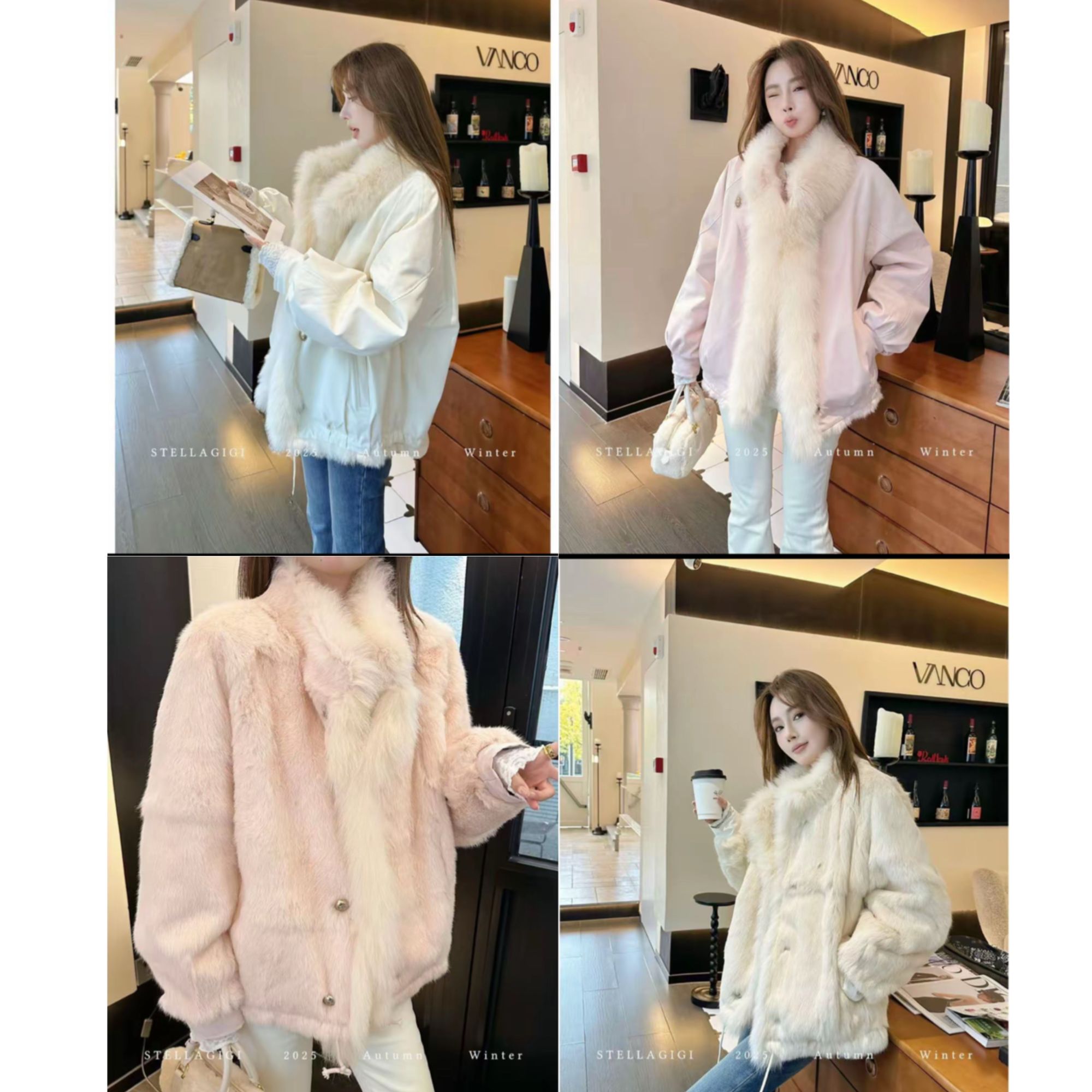 【巴恩暖炉】冬季新款两面穿保暖派克服皮毛一体皮草外套