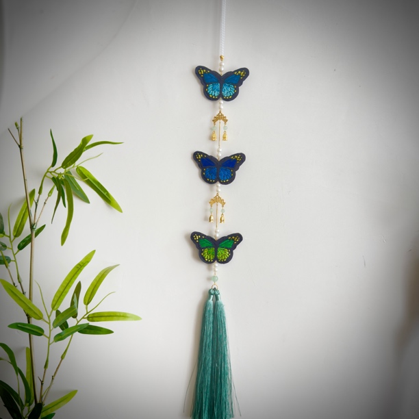 蓝绿色 【念秋蝶】古风汉服配饰