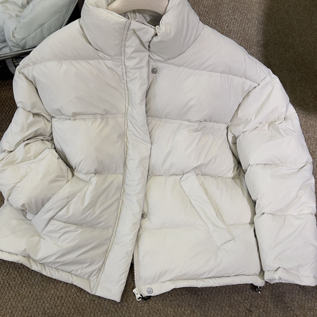 新国标90白鸭绒韩系立领短款加厚宽松保暖外套冬季百搭磁吸扣