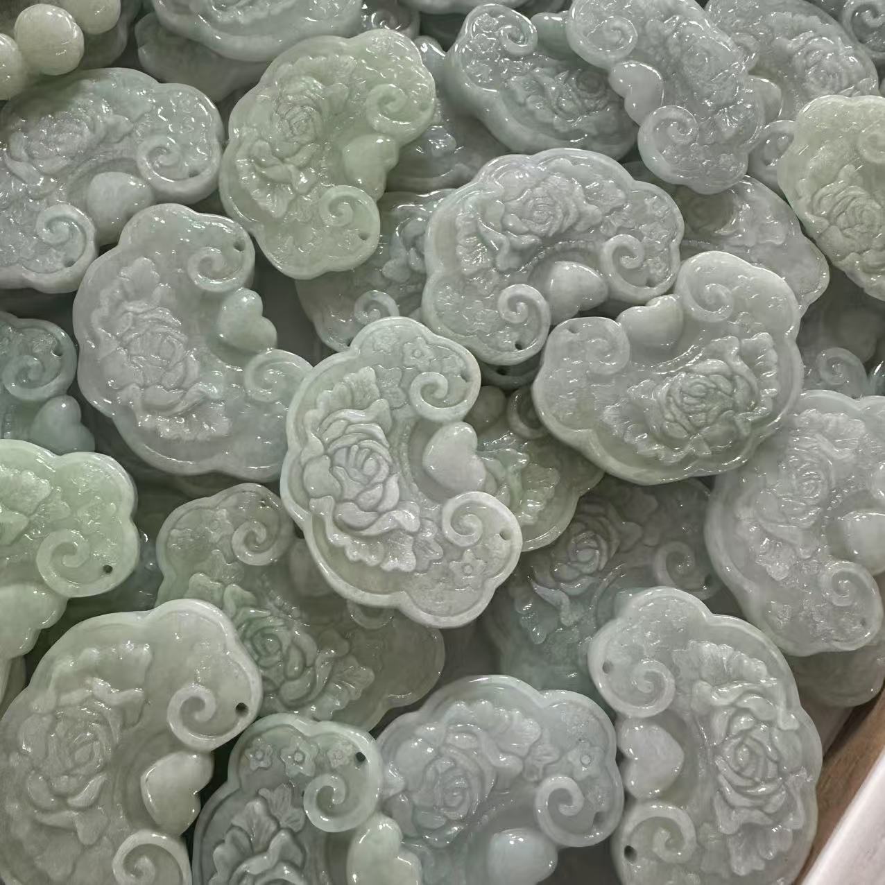 天然A货翡翠如意锁吊坠-d270-多样性发一