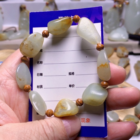 和田玉（白玉）手串未镶嵌用****4