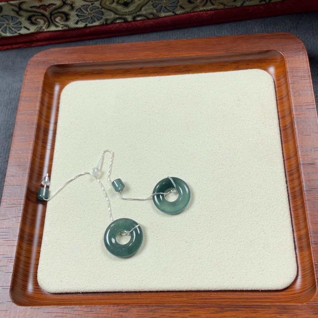 翡翠耳饰未镶嵌蓝水耳线
