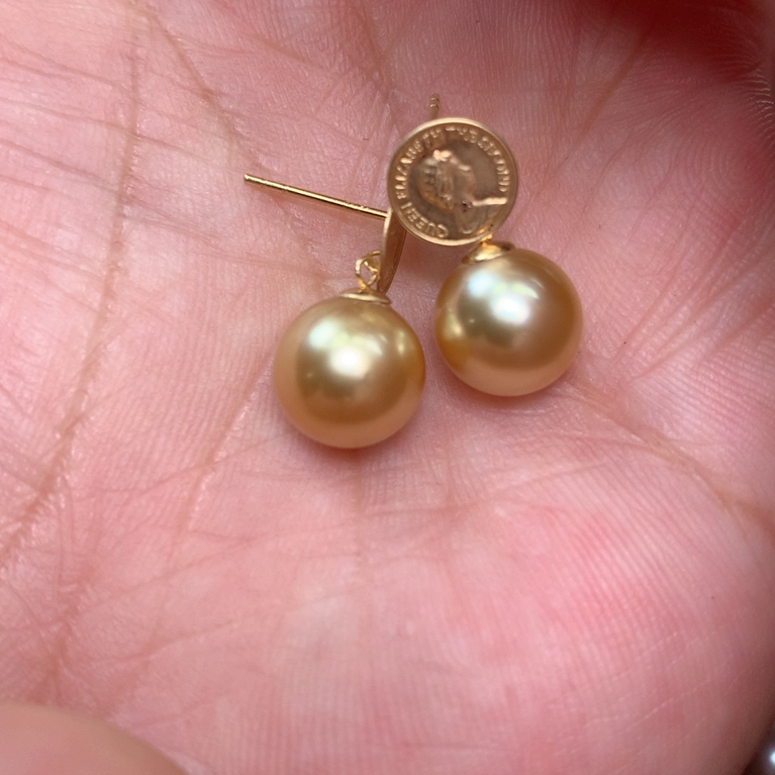 海水珍珠耳饰18K金镶嵌