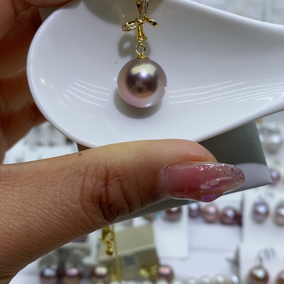 淡水珍珠吊坠(赠链)银S925镶嵌雪