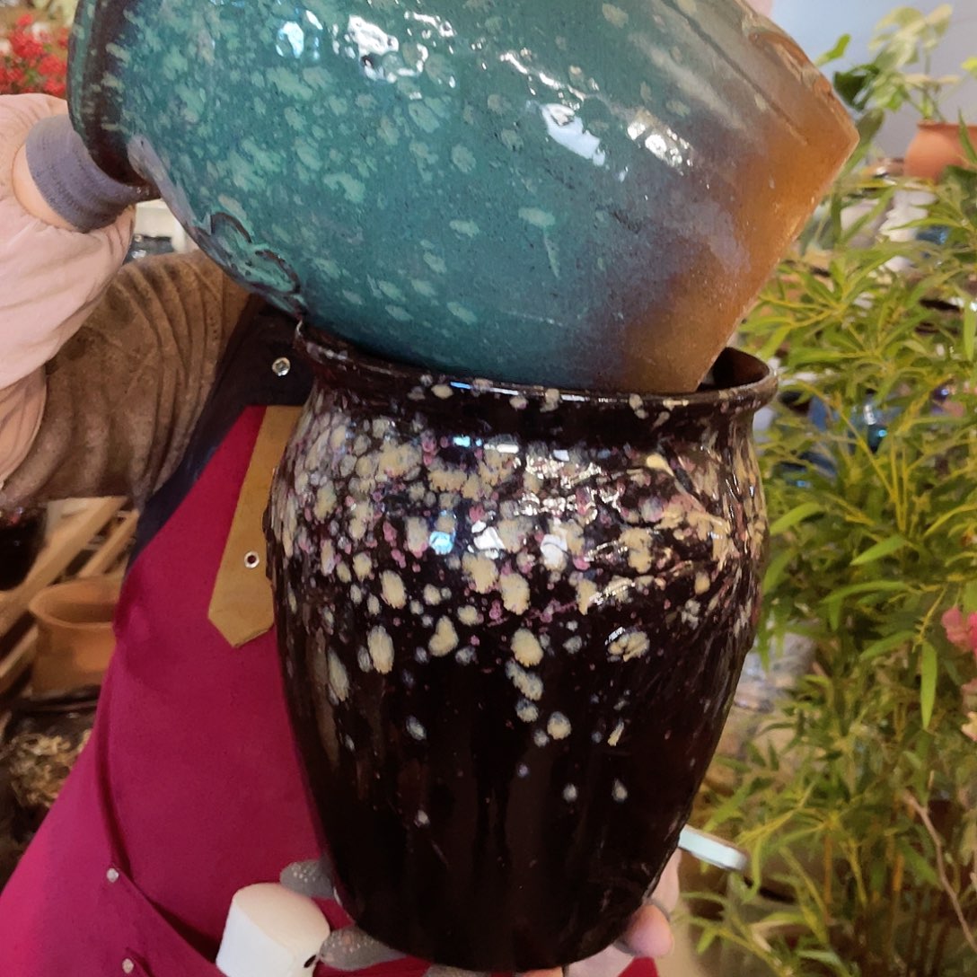 紫砂花盆高度25口径20