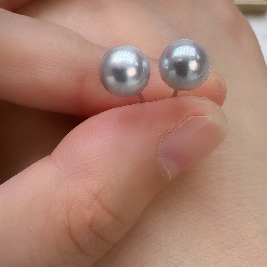 耳饰海水珍珠银S925镶嵌
