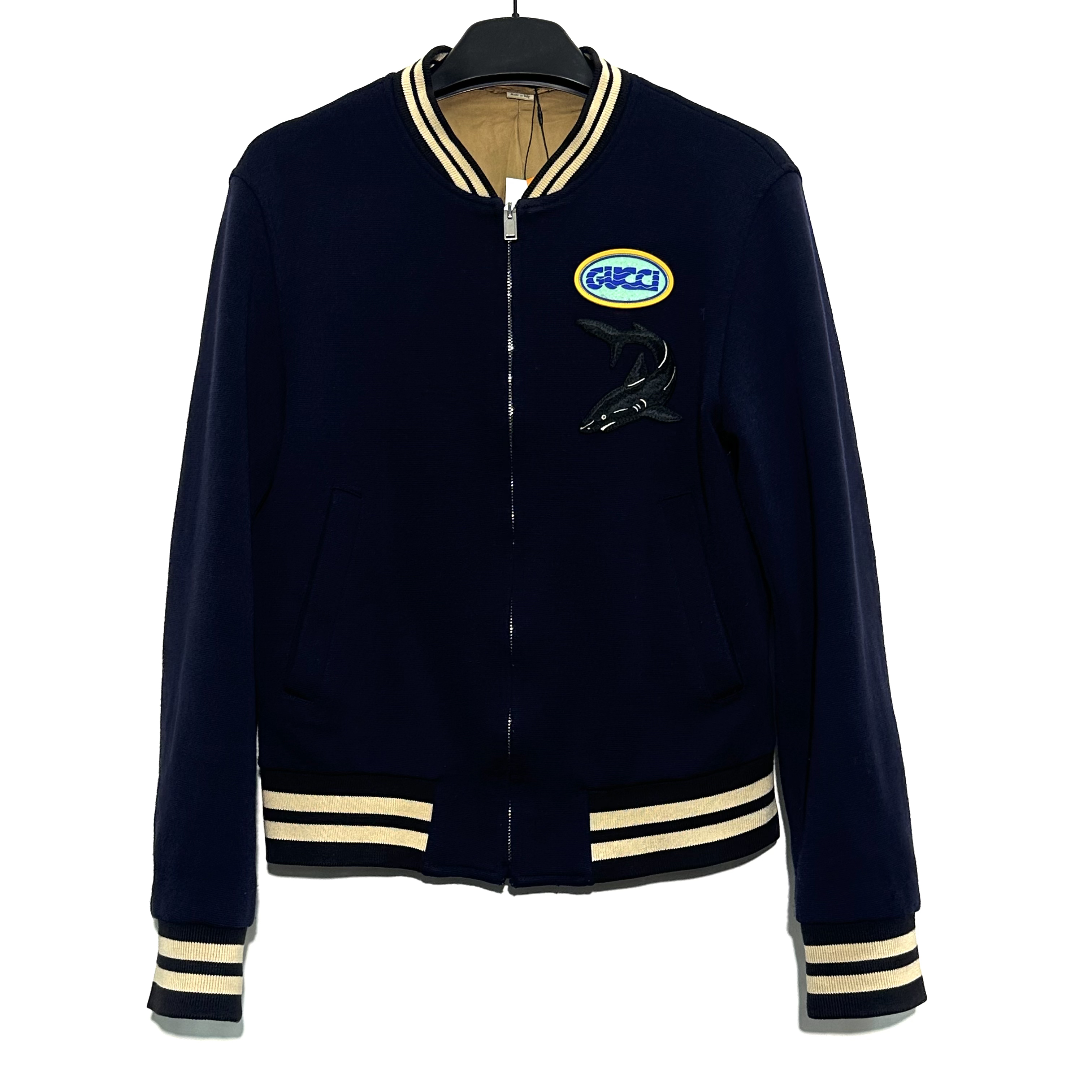 99新 GUCCI/古驰 48码 深蓝色 棒球服 0360