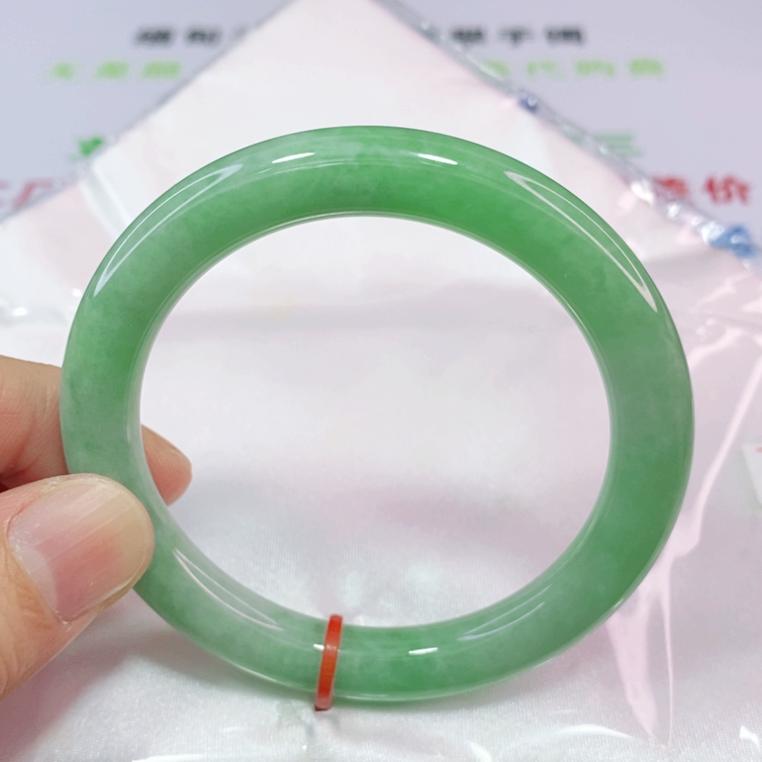 未镶嵌手镯翡翠53-55圈口圆条