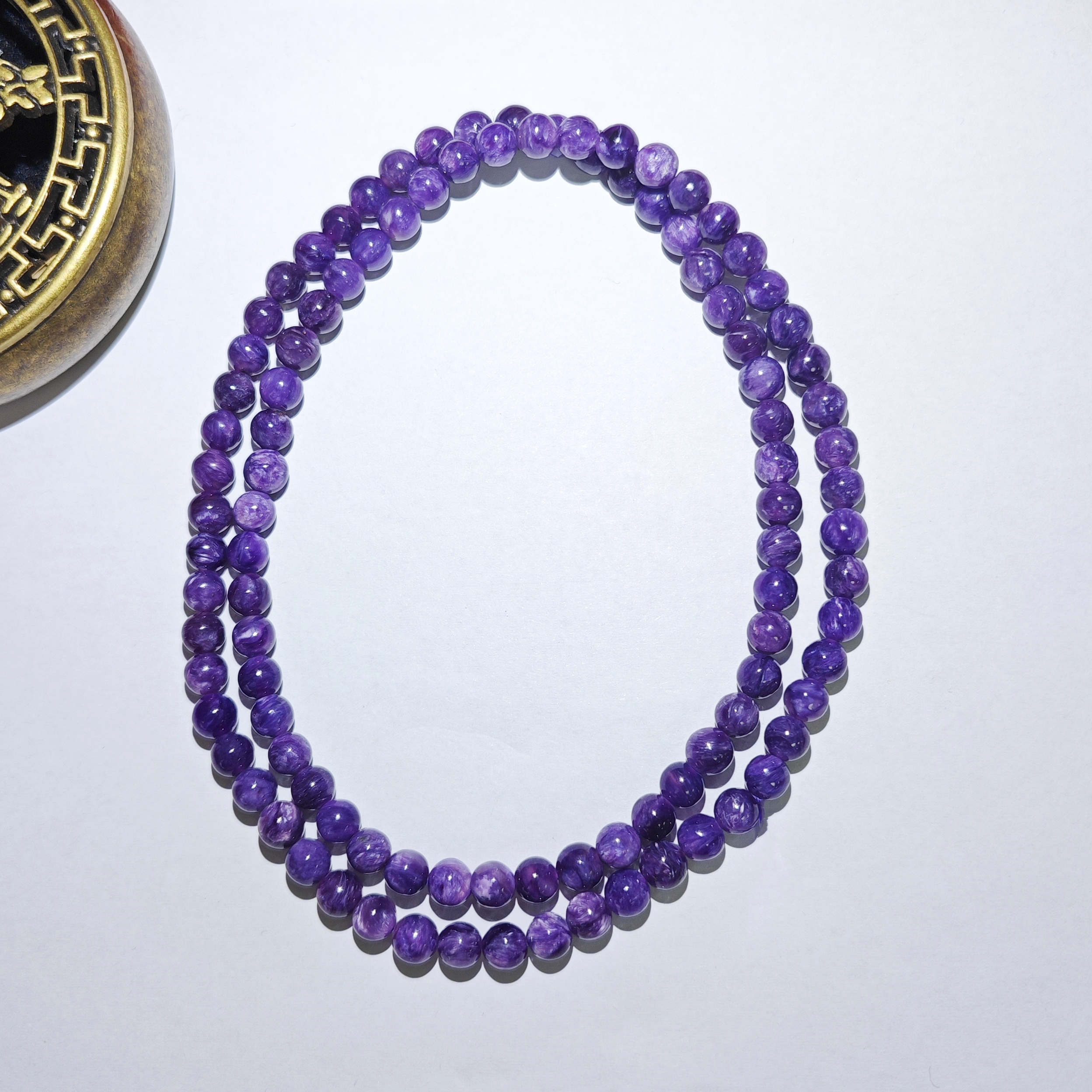 【嘉一珠宝】老矿紫龙晶多圈手串5mm+(天然珠宝多样性发其一)SX0838