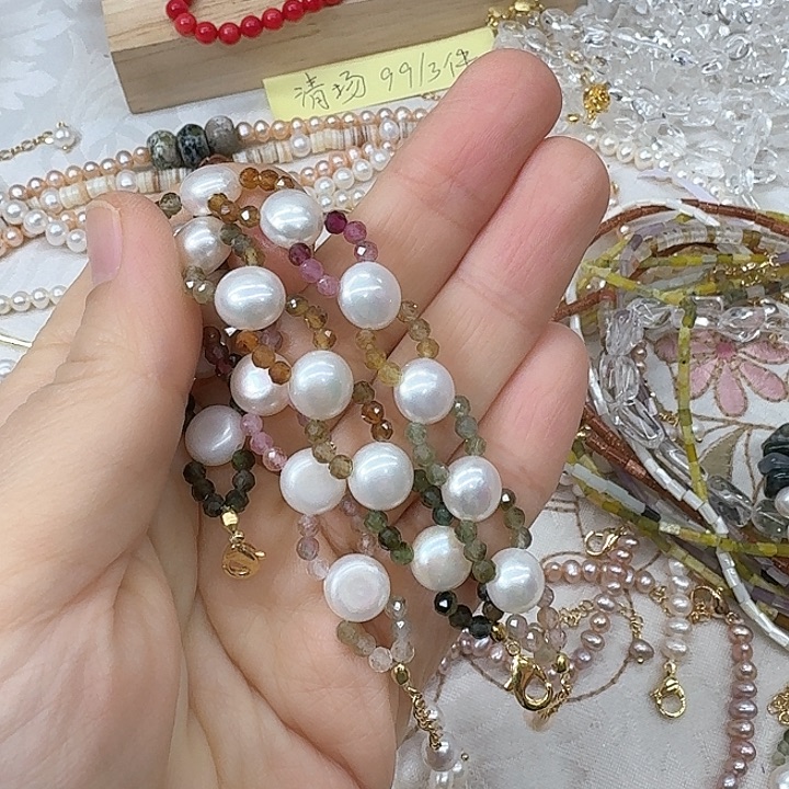 淡水珍珠耳饰银S925镶嵌