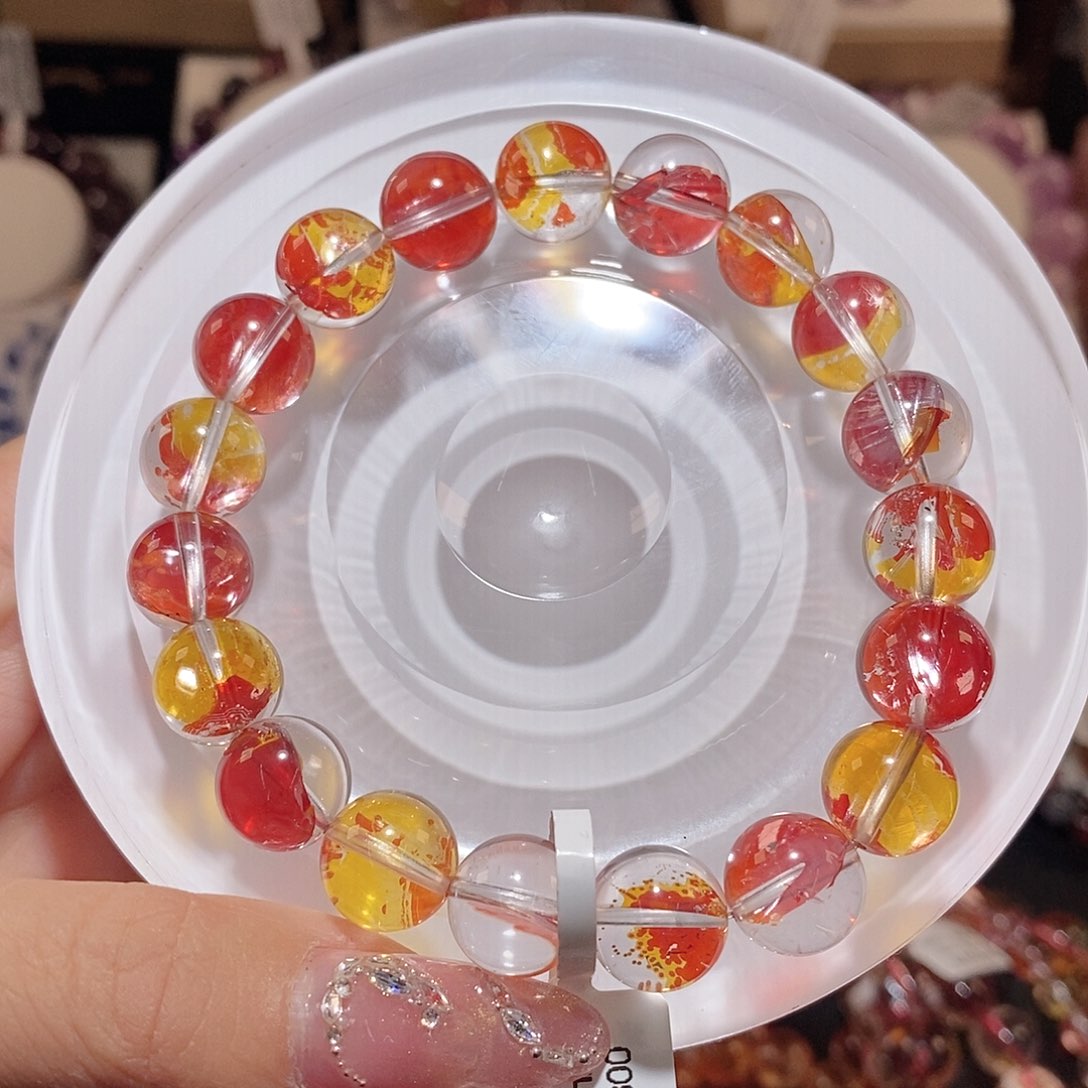 水晶手链未镶嵌锦鲤胶花