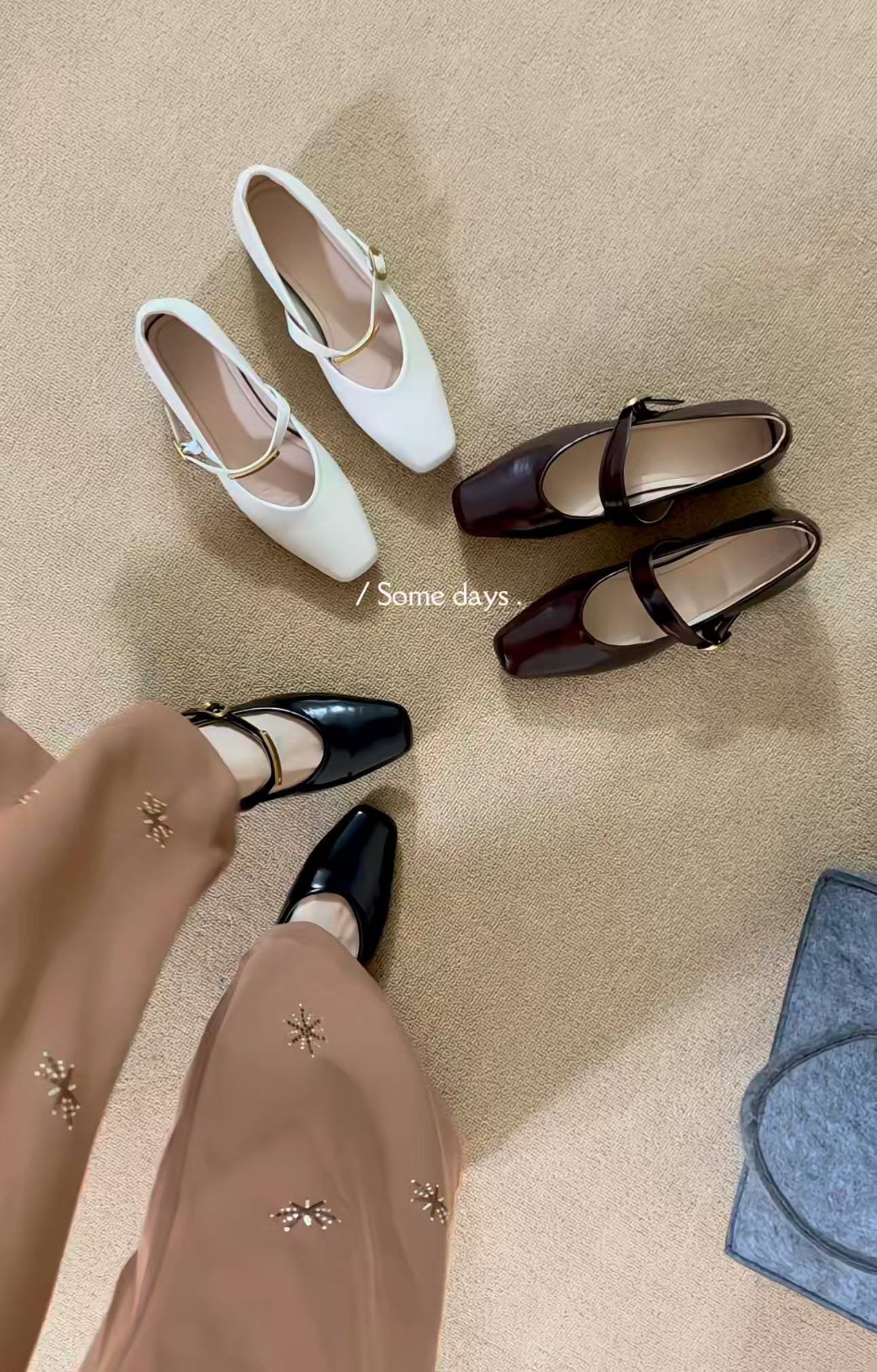 女鞋玛丽珍鞋时尚单鞋方头中跟法式夏季浅口高跟薄款