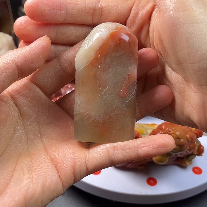 聽***海寿山石手把件把玩件