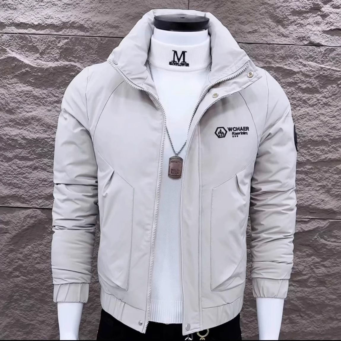 055冬款新款男士棉衣加厚保暖韩版修身立领休闲百搭棉服外套男潮