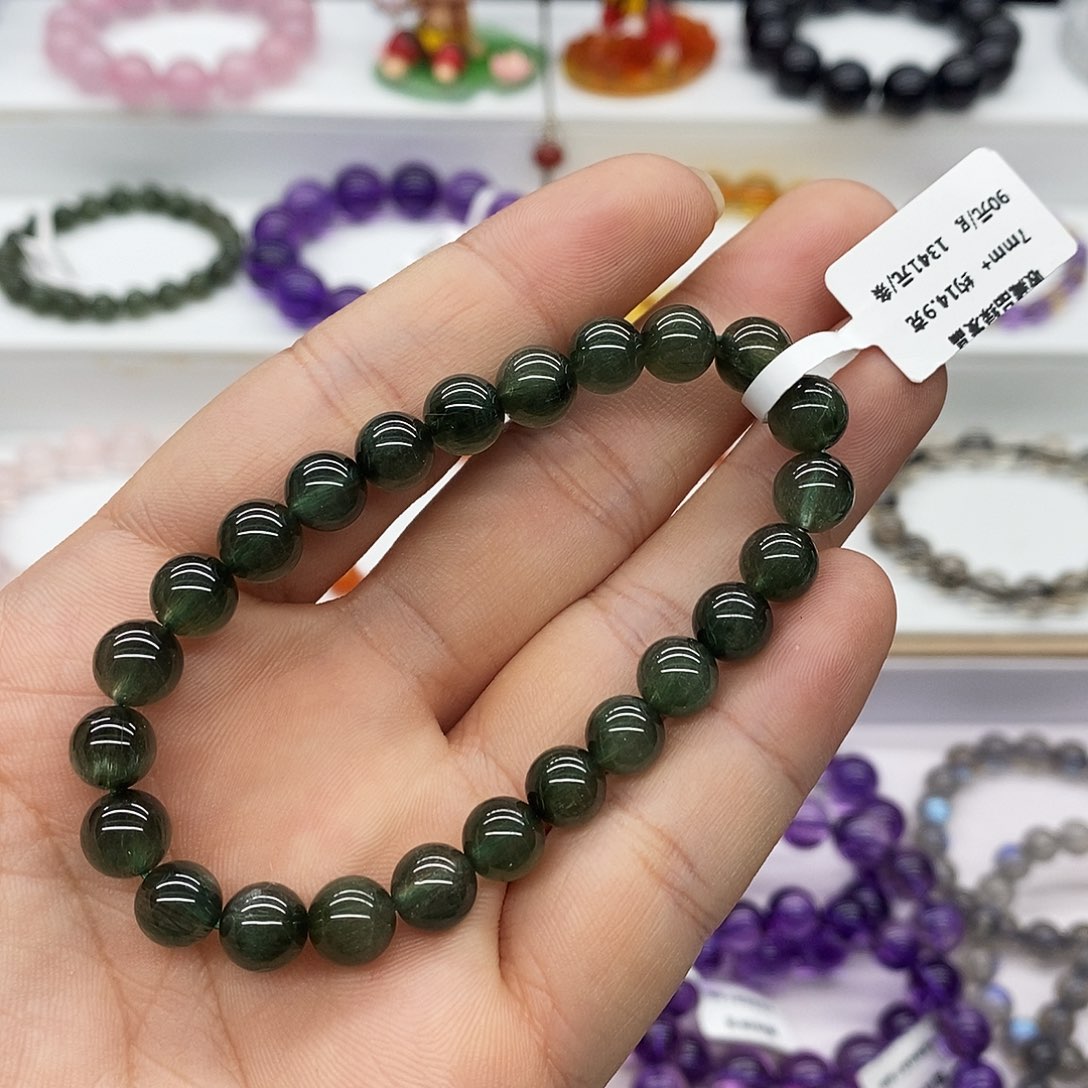 未镶嵌水晶手串绿发晶7.8