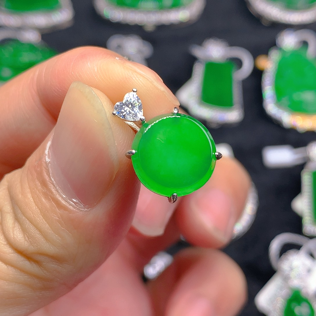 翡翠银S925镶嵌颈饰2686685608