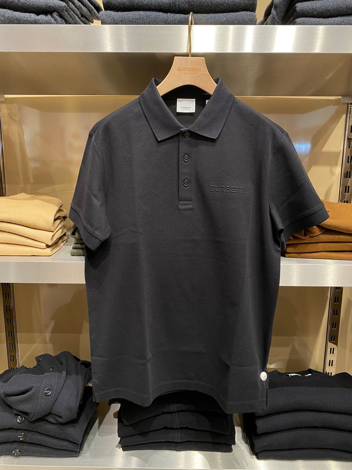 未使用 BURBERRY/博柏利 男款Polo衫 磨毛字母标 