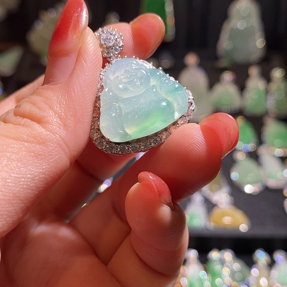 颈饰银S925镶嵌翡翠天然翡翠