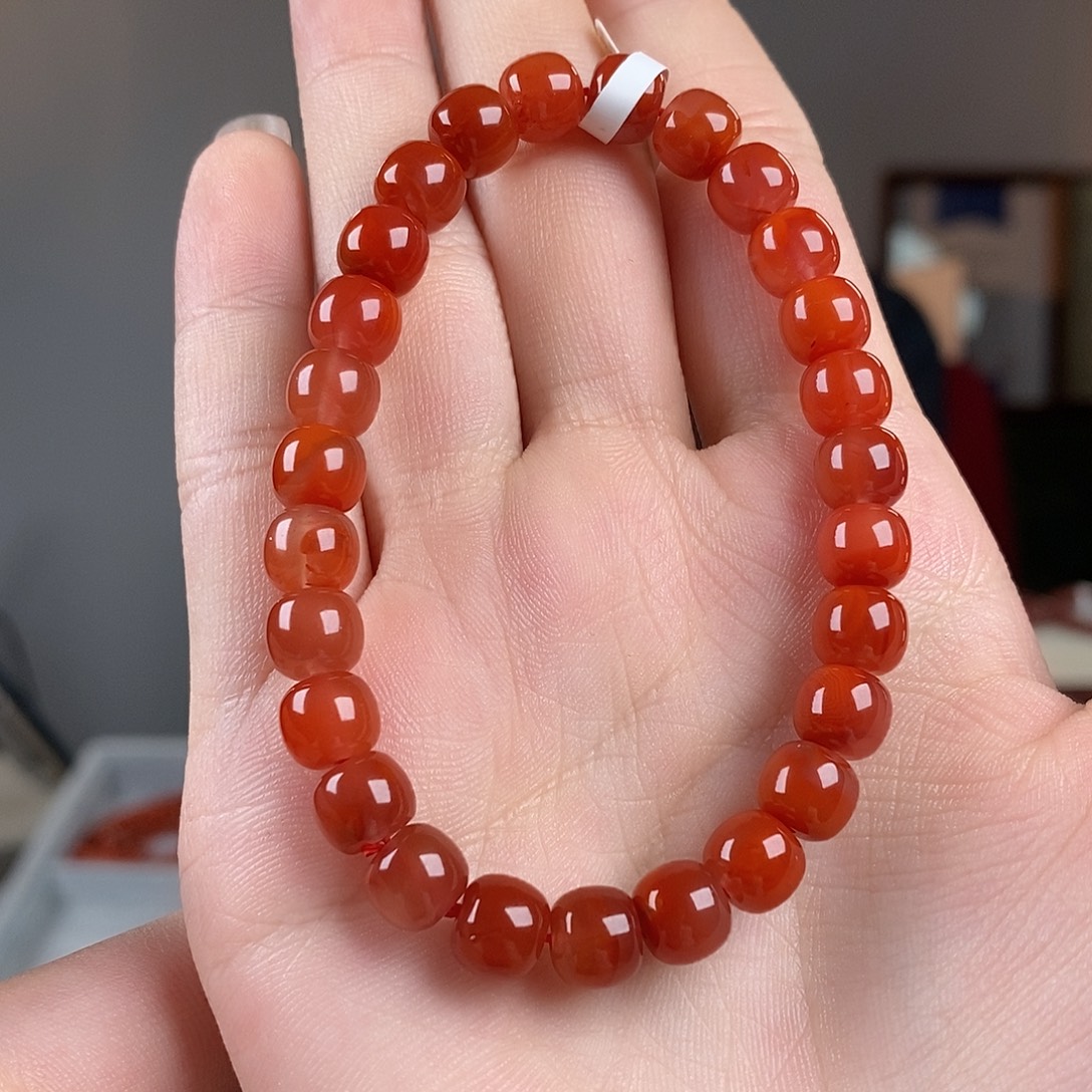 南红玛瑙未镶嵌手串原矿7mm 老型