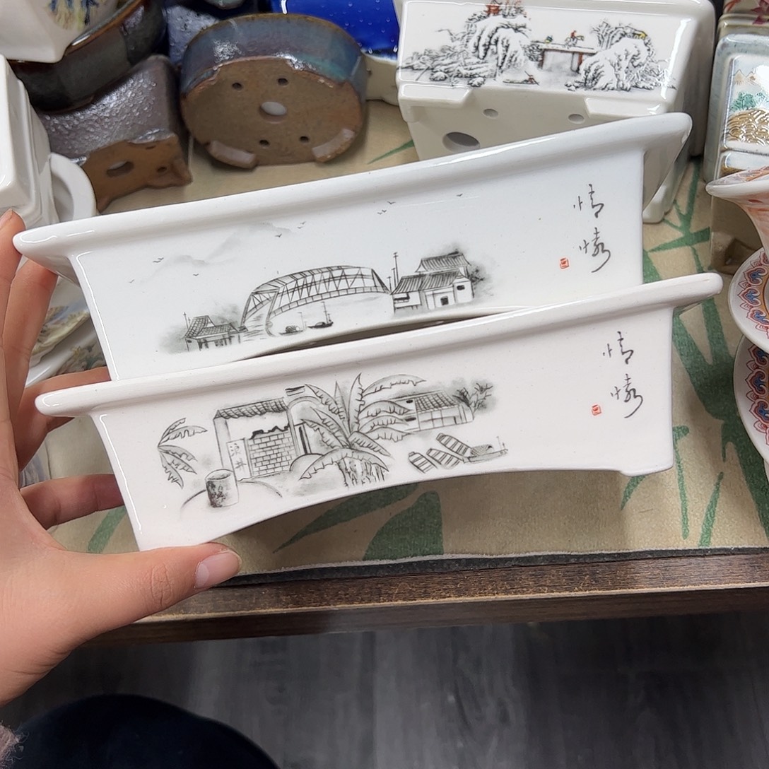 紫砂花盆723号瑕疵2个22/16/6cm福利介意勿拍