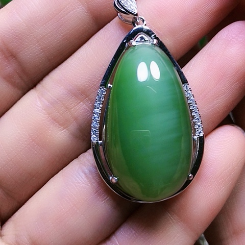 和田玉银S925镶嵌戒指