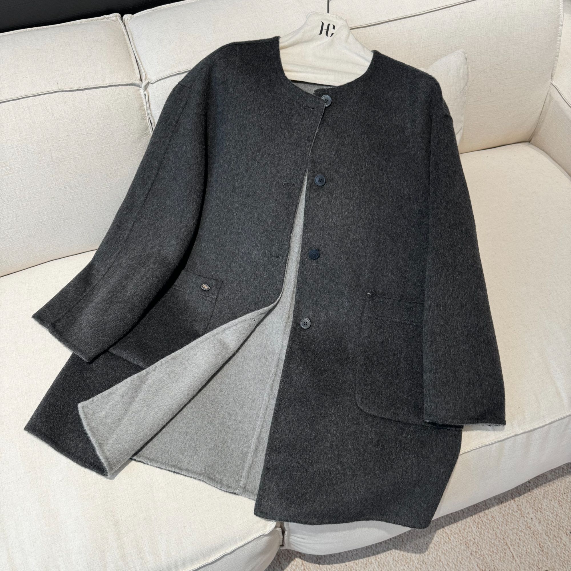 【张小张专属】冬季通勤羊毛圆领大衣5566